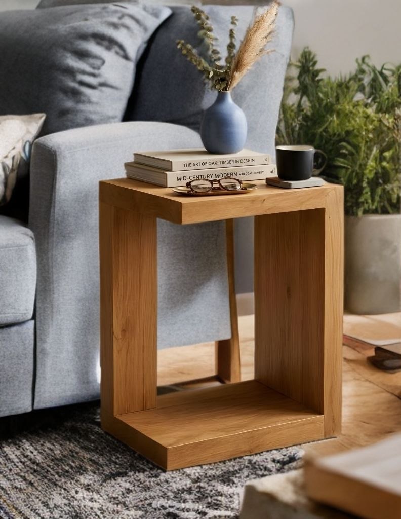 Natural Moscoy Wood Side Table