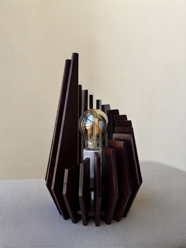Modern Wooden Flame Lamp