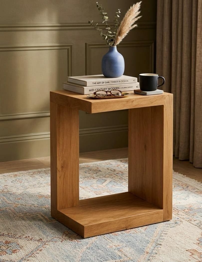 Natural Moscoy Wood Side Table