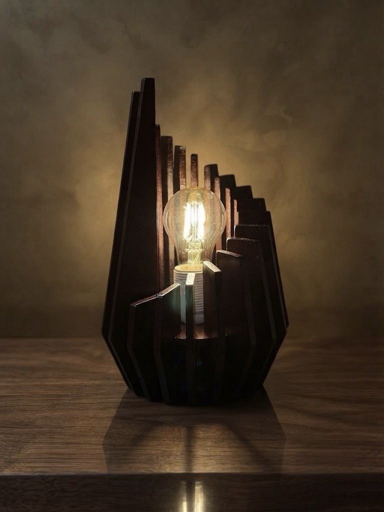 Modern Wooden Flame Lamp
