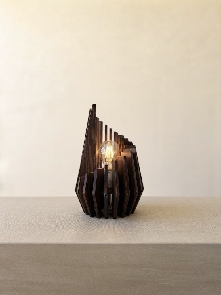 Modern Wooden Flame Lamp