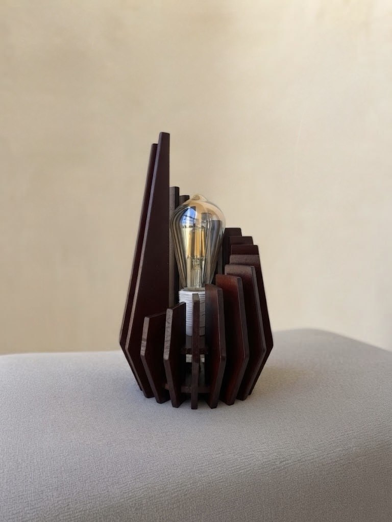 Modern Wooden Flame Lamp